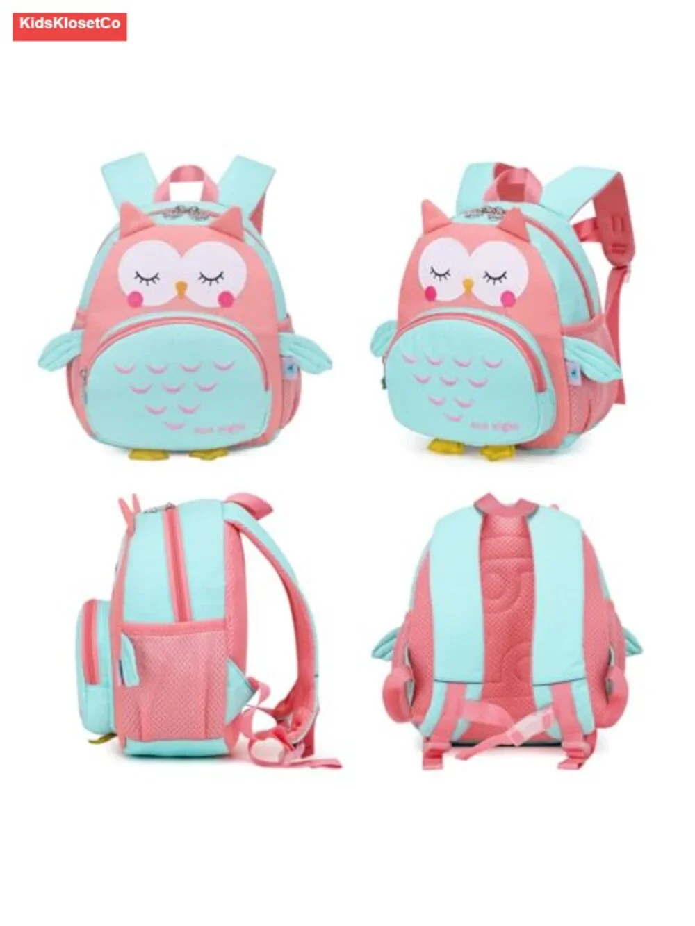 Lightweight Water-Resistant Toddler Backpack with Chest Strap, Cute Owl Design